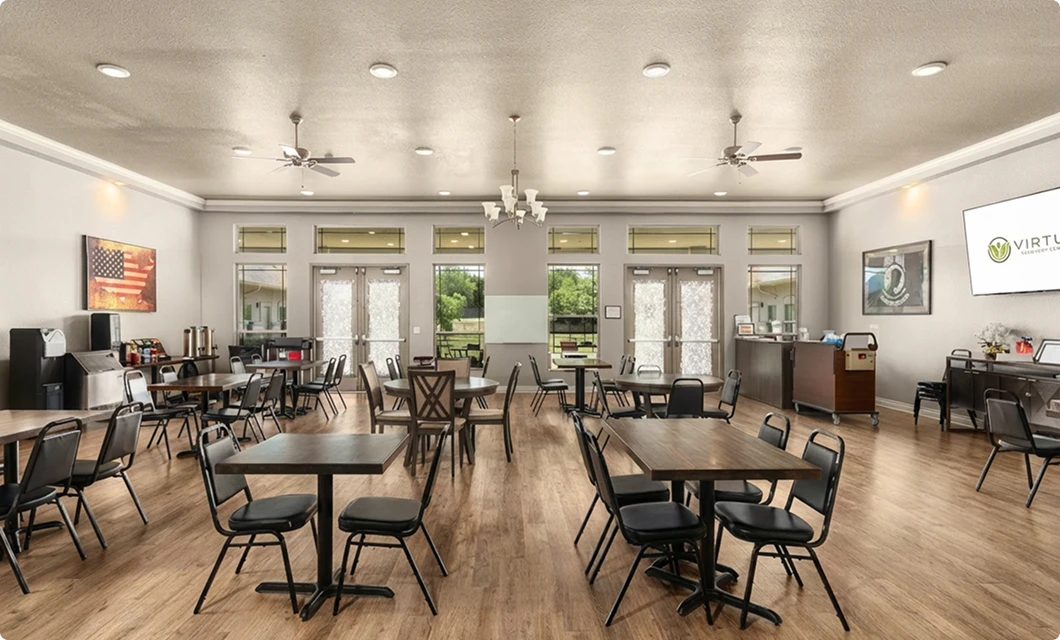 Spacious dining room with ample seating
